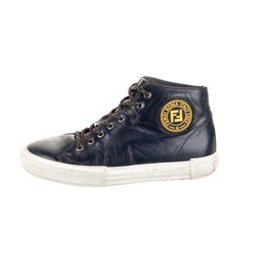 Fendi Navy and White High-Top Sneakers